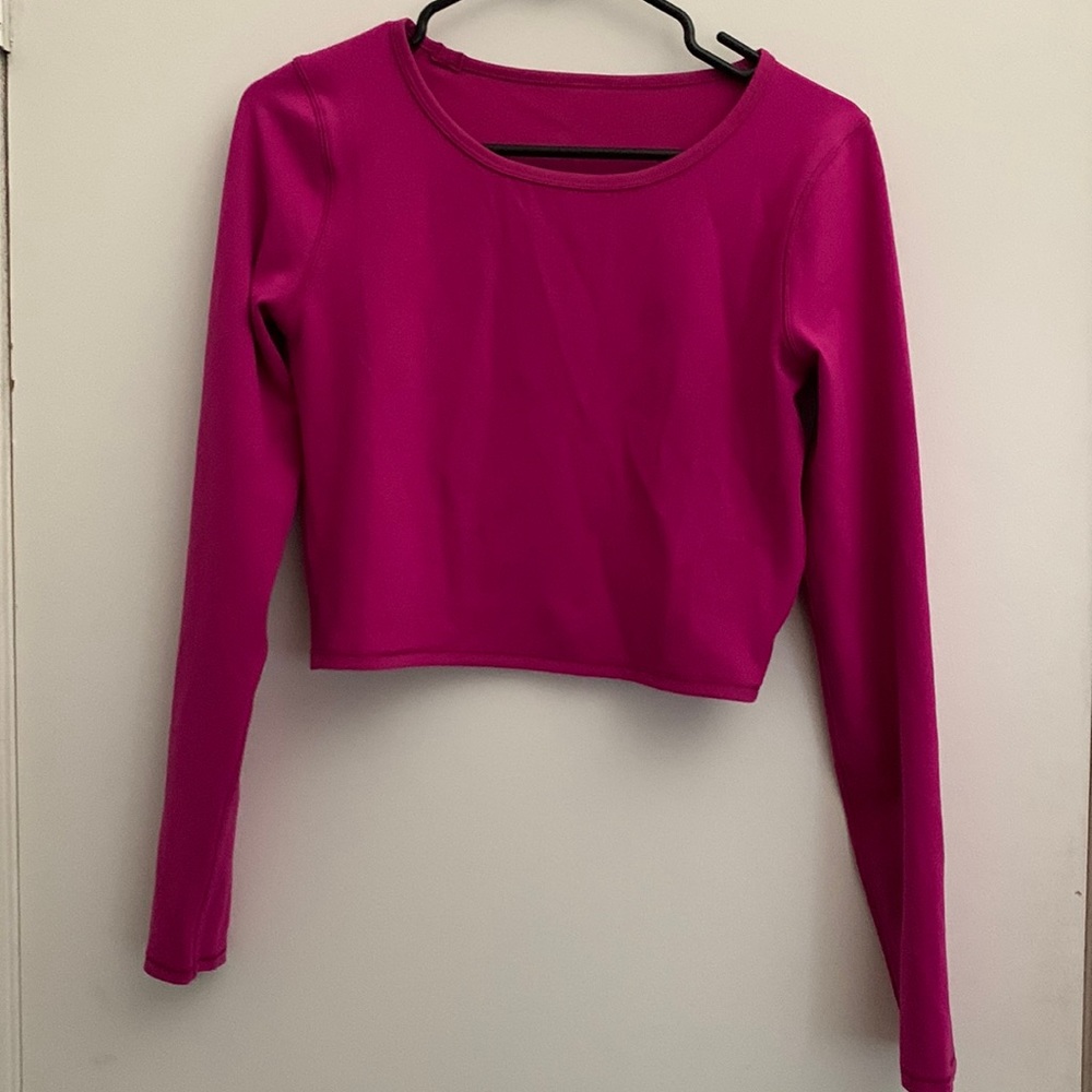 Lululemon Pink Long Sleeve Crop Top